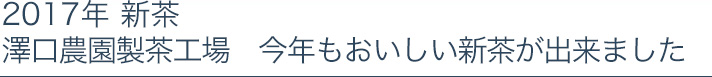 2017年 新茶澤口農園製茶工場　今年もおいしい新茶が出来ました