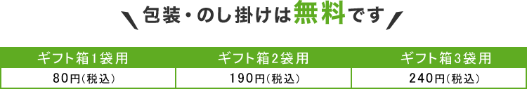 包装・のし掛けは無料です